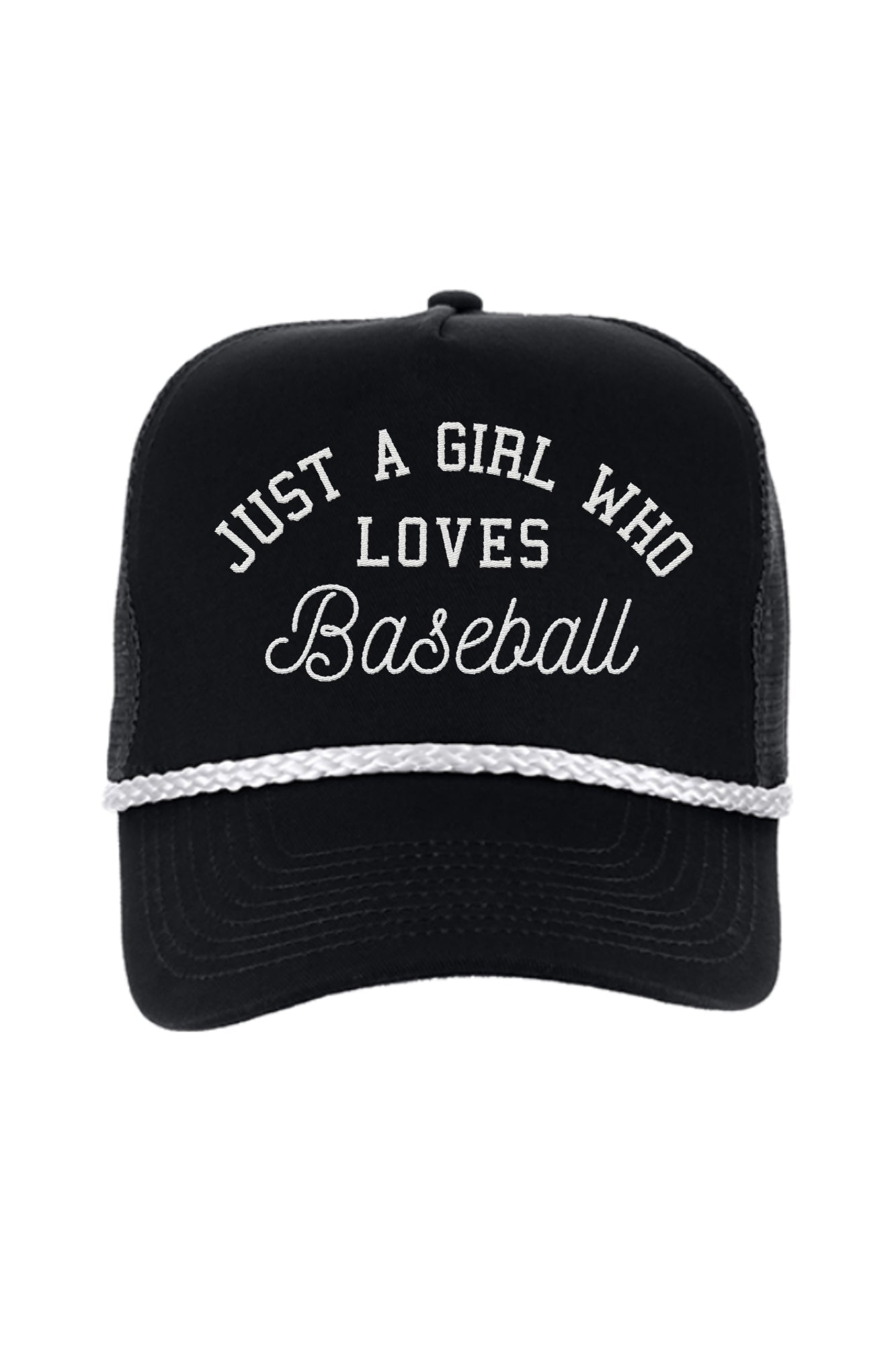 JUST A GIRL RETRO ROPE HAT IN BLACK