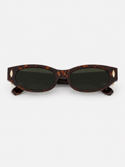 MODERN MUSE BUCKLE ROUND SUNGLASSES IN BROWN