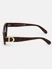 MODERN MUSE BUCKLE ROUND SUNGLASSES IN BROWN