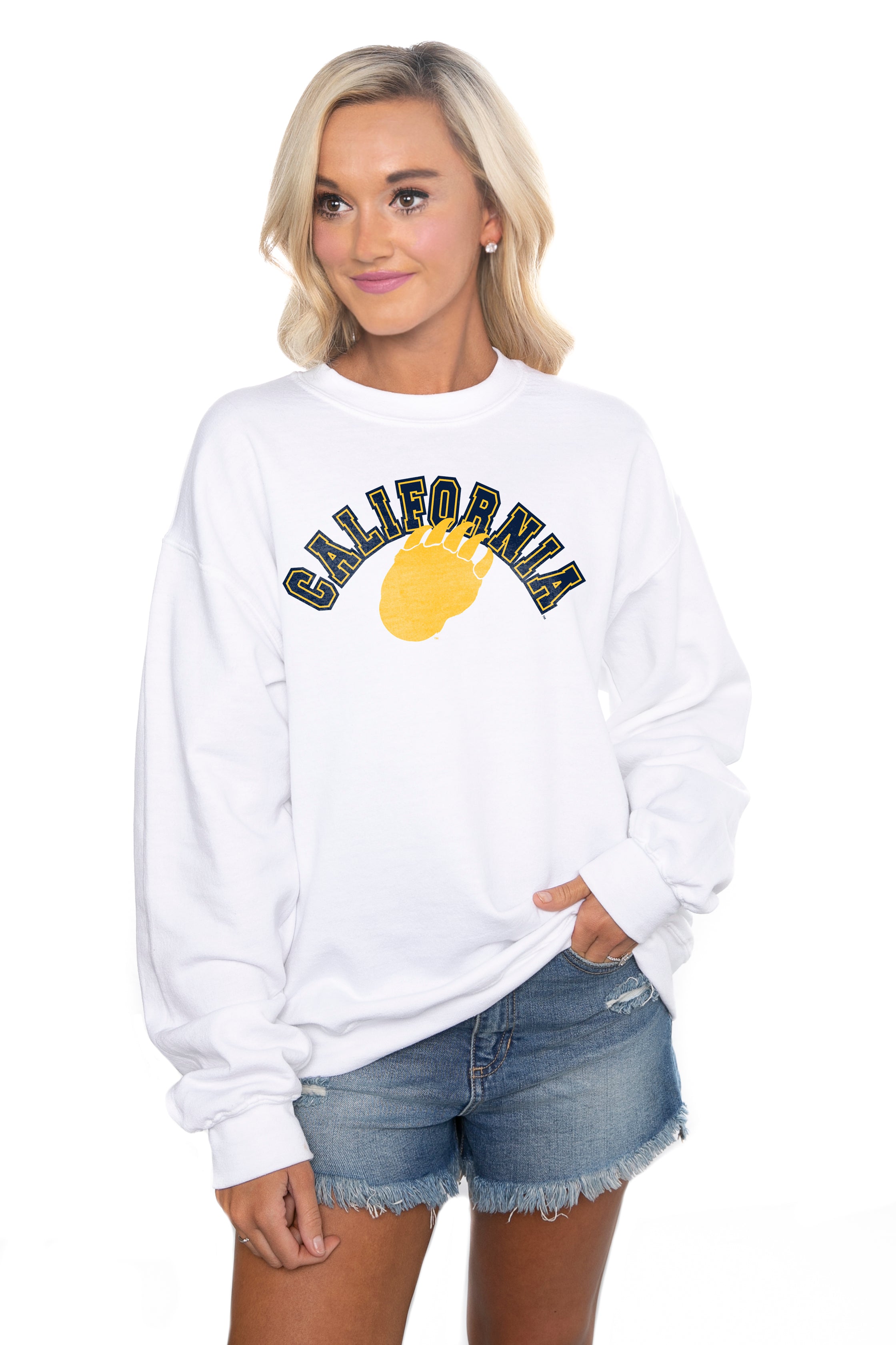 CALIFORNIA GOLDEN BEARS Hit The Highlights Crew Sweatshirt-CALIFORNIA GOLDEN BEARS