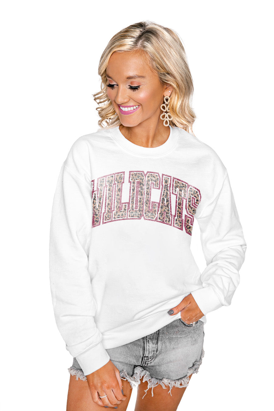 CHICO STATE WILDCATS Snap Crew Sweatshirt-CHICO STATE WILDCATS