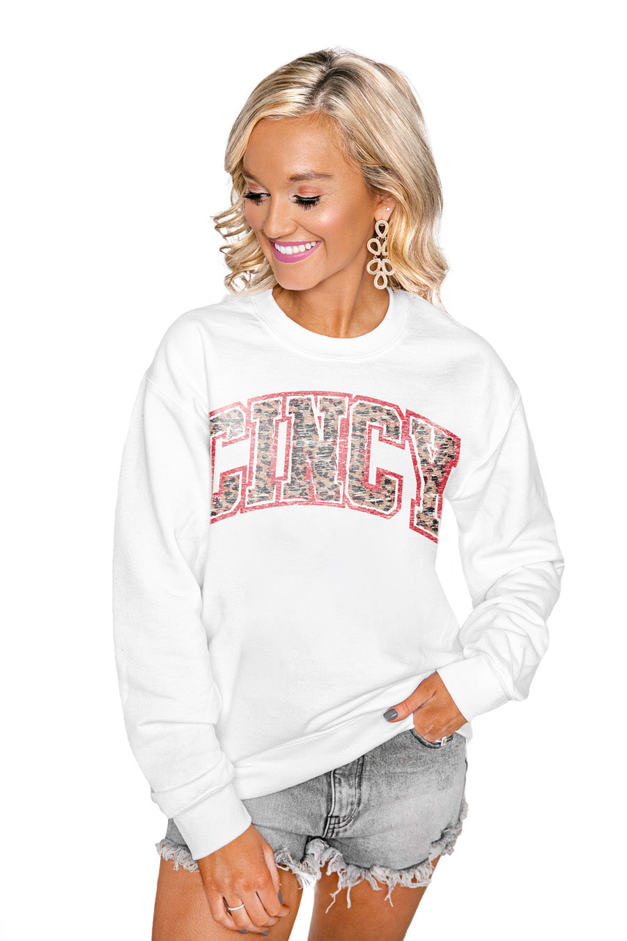 CINCINNATI BEARCATS Snap Crew Sweatshirt-CINCINNATI BEARCATS