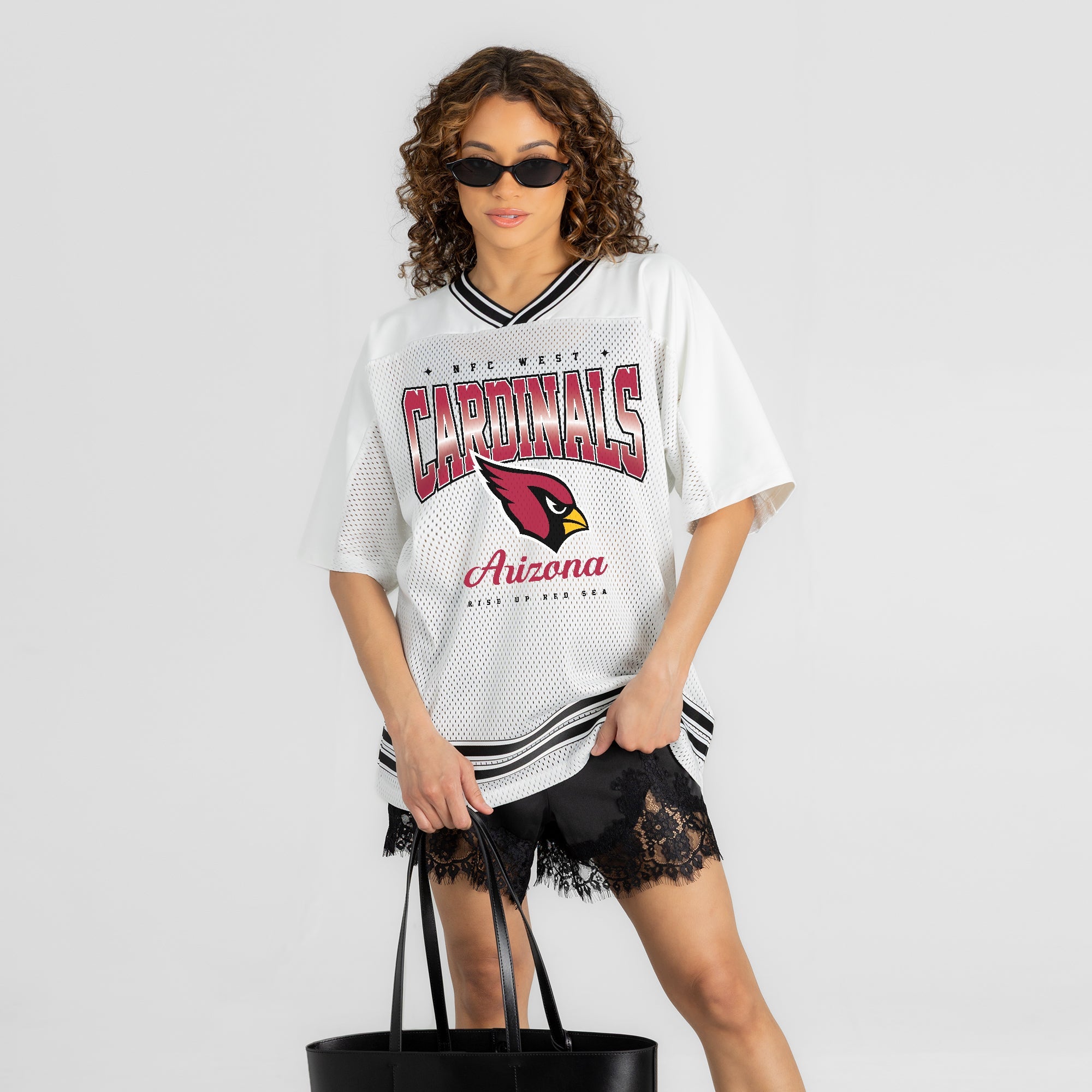 ARIZONA CARDINALS SQUAD MENTALITY OVERSIZED MESH FASHION TOP