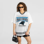 CAROLINA PANTHERS SQUAD MENTALITY OVERSIZED MESH FASHION TOP