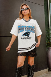 CAROLINA PANTHERS SQUAD MENTALITY OVERSIZED MESH FASHION TOP