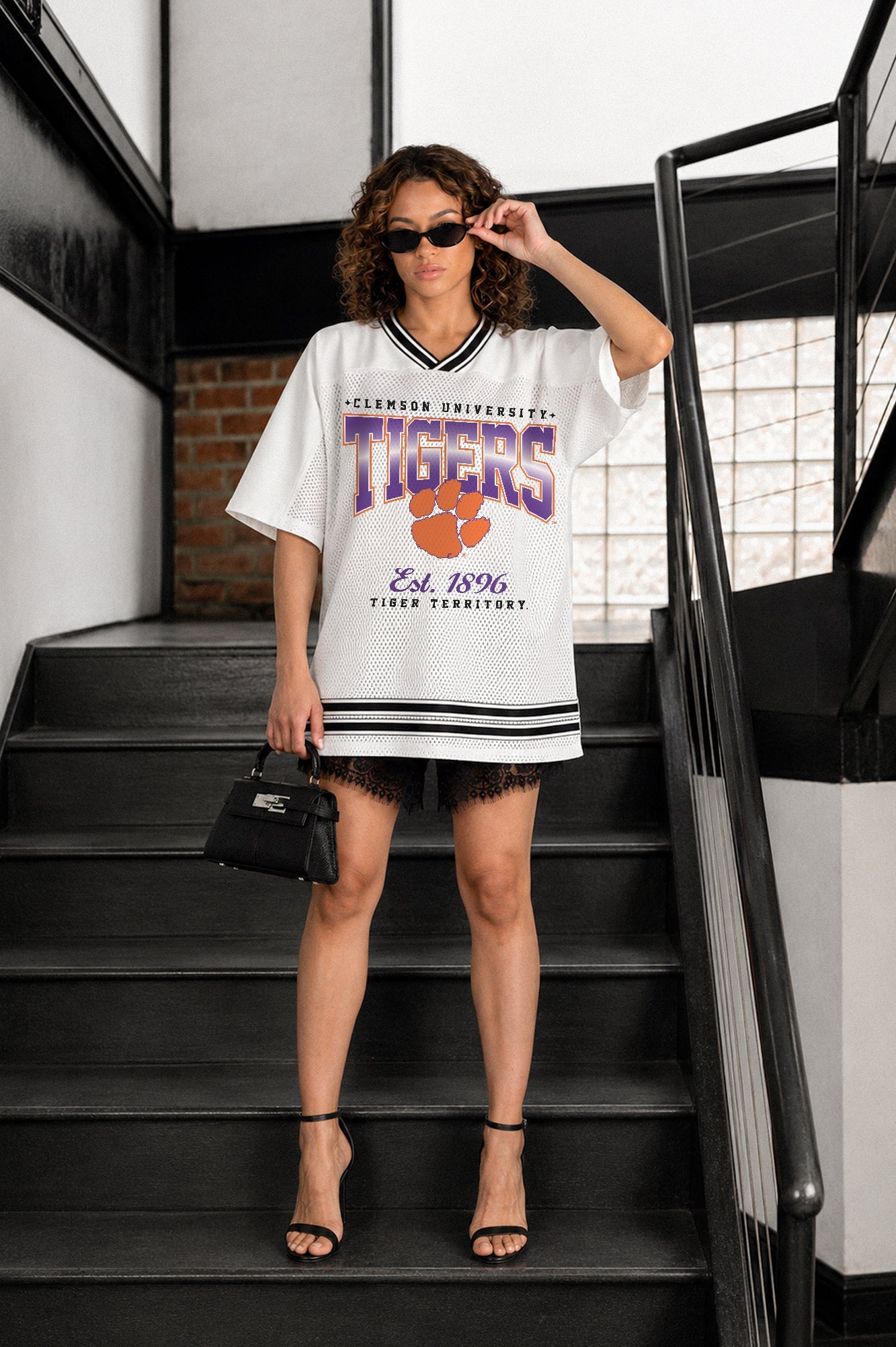 CLEMSON TIGERS SQUAD MENTALITY OVERSIZED MESH FASHION JERSEY