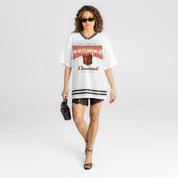CLEVELAND BROWNS SQUAD MENTALITY OVERSIZED MESH FASHION TOP