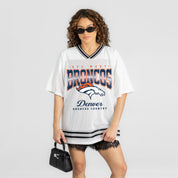 DENVER BRONCOS SQUAD MENTALITY OVERSIZED MESH FASHION TOP