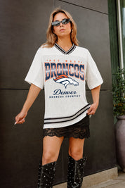 DENVER BRONCOS SQUAD MENTALITY OVERSIZED MESH FASHION TOP