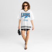 DETROIT LIONS SQUAD MENTALITY OVERSIZED MESH FASHION TOP