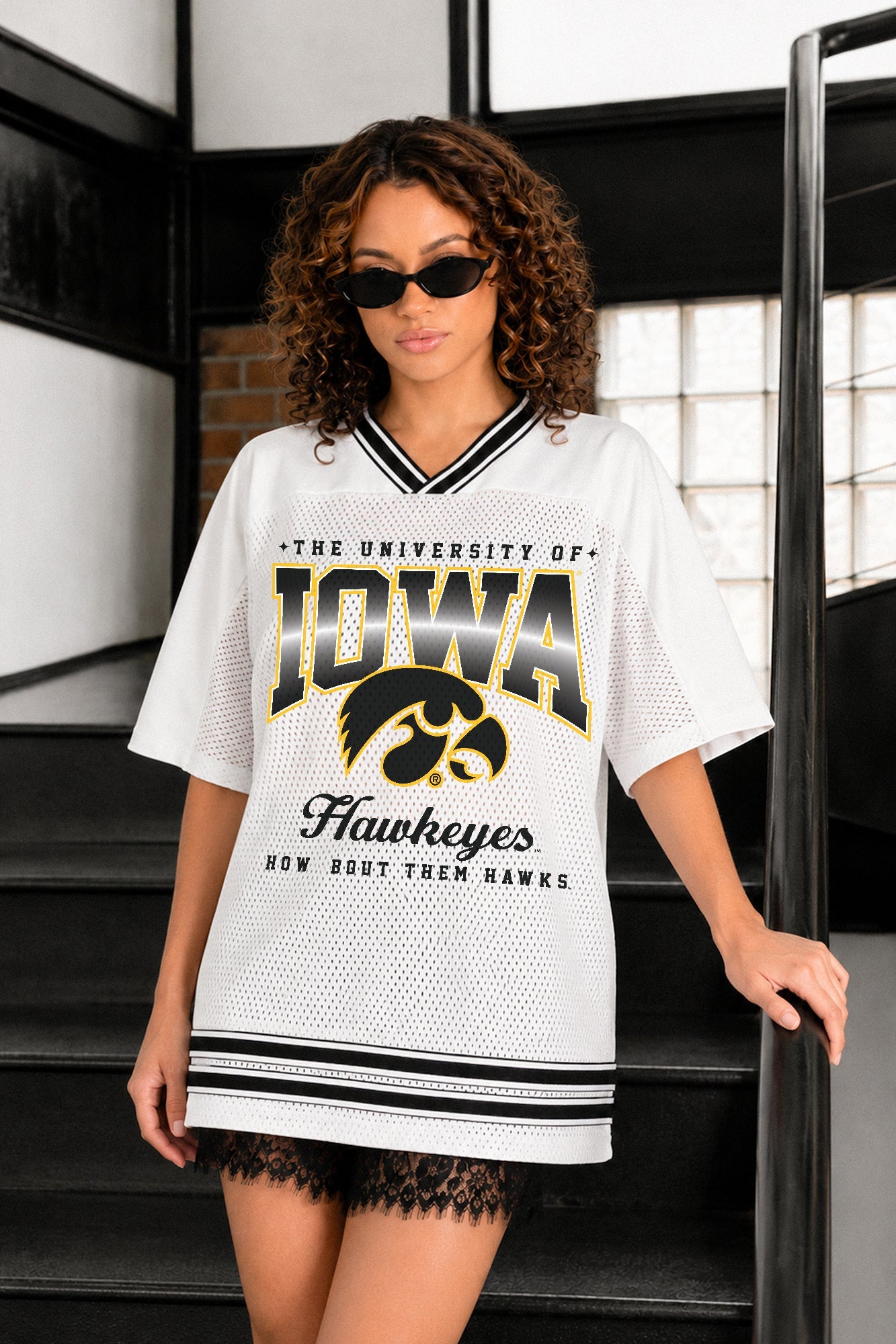 IOWA HAWKEYES SQUAD MENTALITY OVERSIZED MESH FASHION JERSEY
