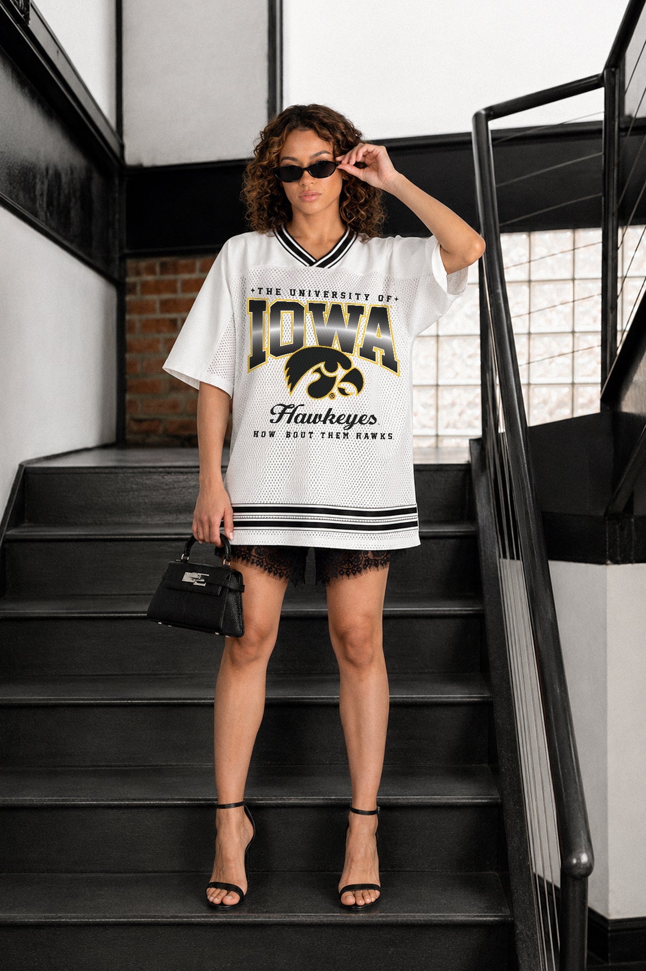 IOWA HAWKEYES SQUAD MENTALITY OVERSIZED MESH FASHION JERSEY