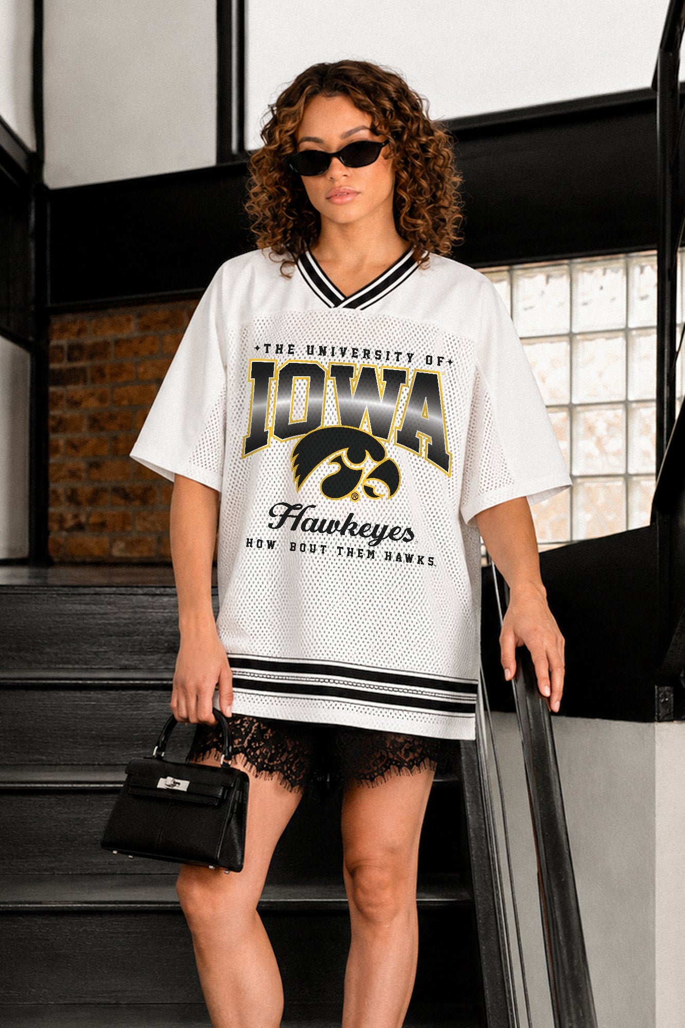 IOWA HAWKEYES SQUAD MENTALITY OVERSIZED MESH FASHION JERSEY