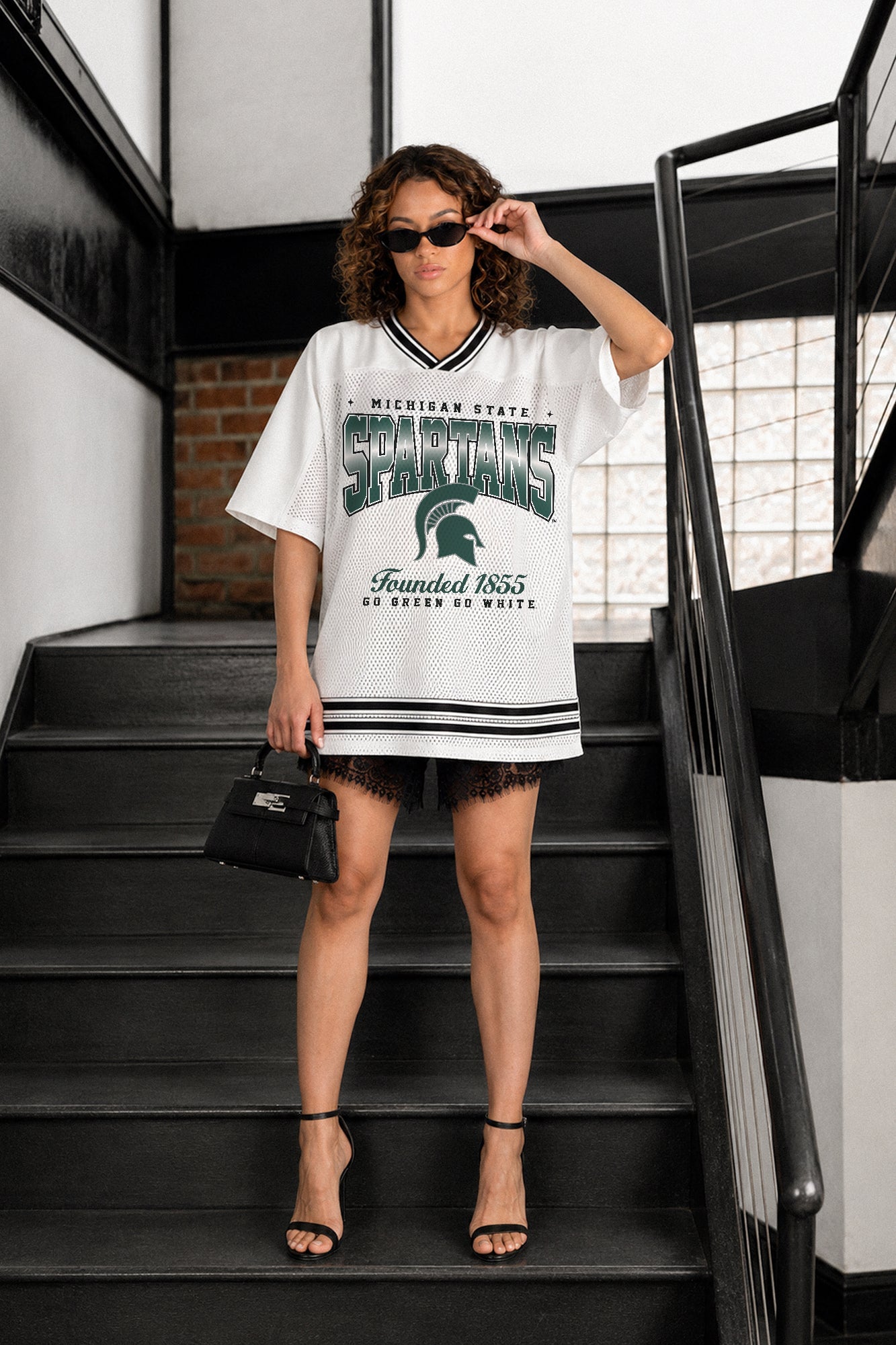 MICHIGAN STATE SPARTANS SQUAD MENTALITY OVERSIZED MESH FASHION JERSEY