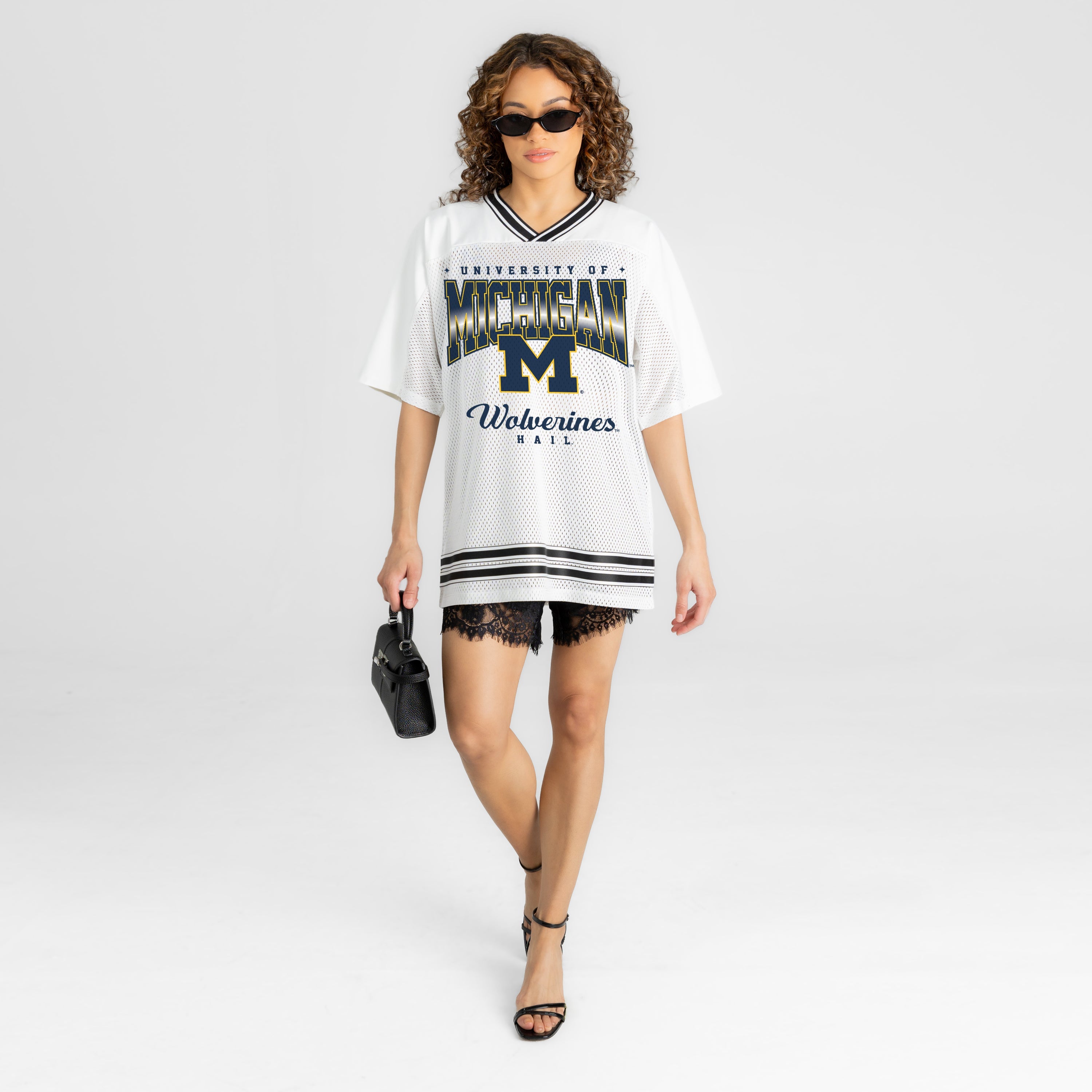 MICHIGAN WOLVERINES SQUAD MENTALITY OVERSIZED MESH FASHION JERSEY
