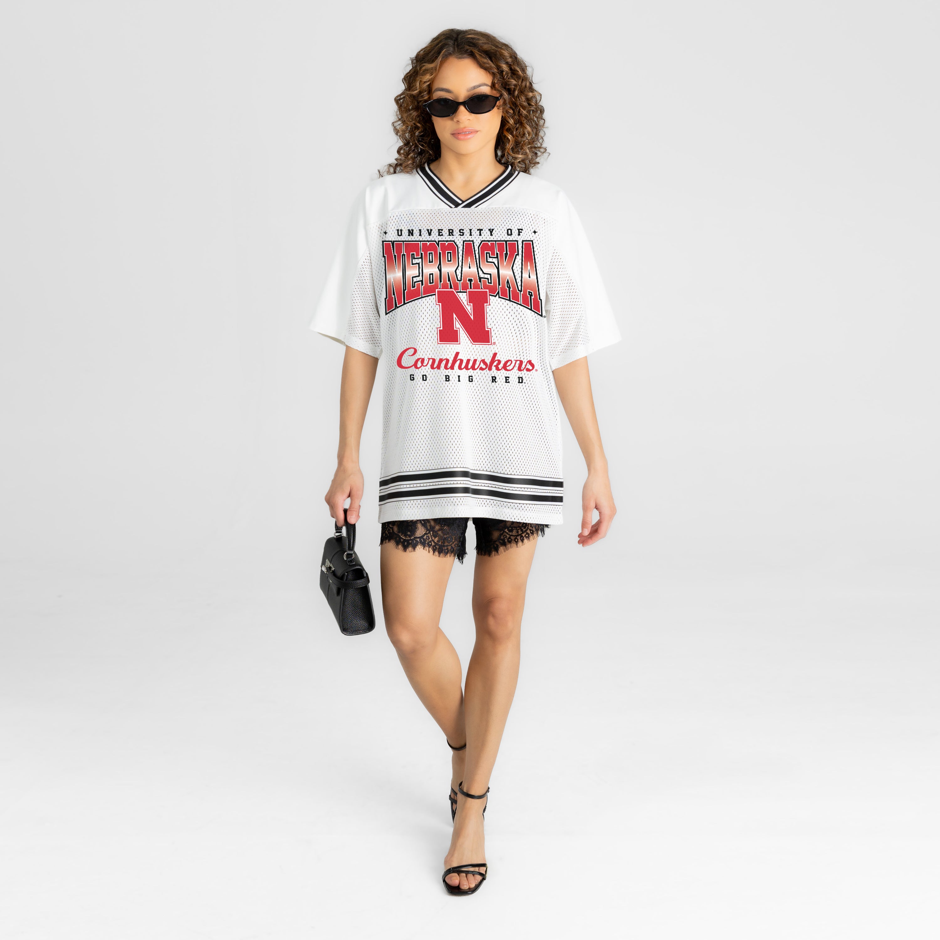 NEBRASKA CORNHUSKERS SQUAD MENTALITY OVERSIZED MESH FASHION JERSEY