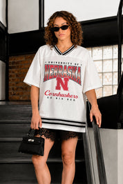 NEBRASKA CORNHUSKERS SQUAD MENTALITY OVERSIZED MESH FASHION JERSEY