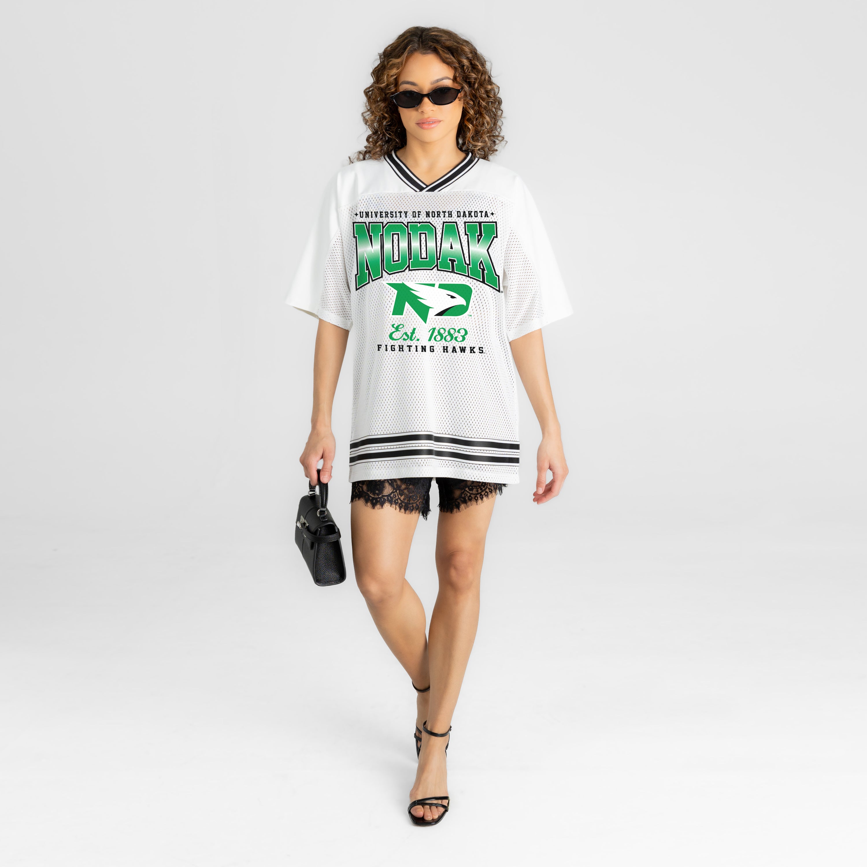 NORTH DAKOTA FIGHTING HAWKS SQUAD MENTALITY OVERSIZED MESH FASHION JERSEY