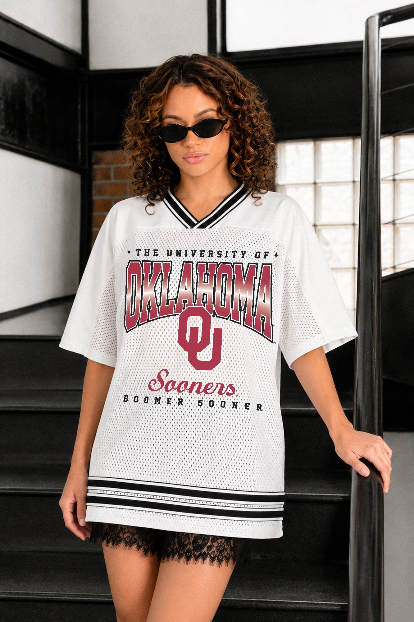 OKLAHOMA SOONERS SQUAD MENTALITY OVERSIZED MESH FASHION JERSEY