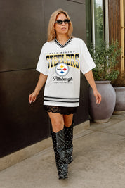 PITTSBURGH STEELERS SQUAD MENTALITY OVERSIZED MESH FASHION TOP