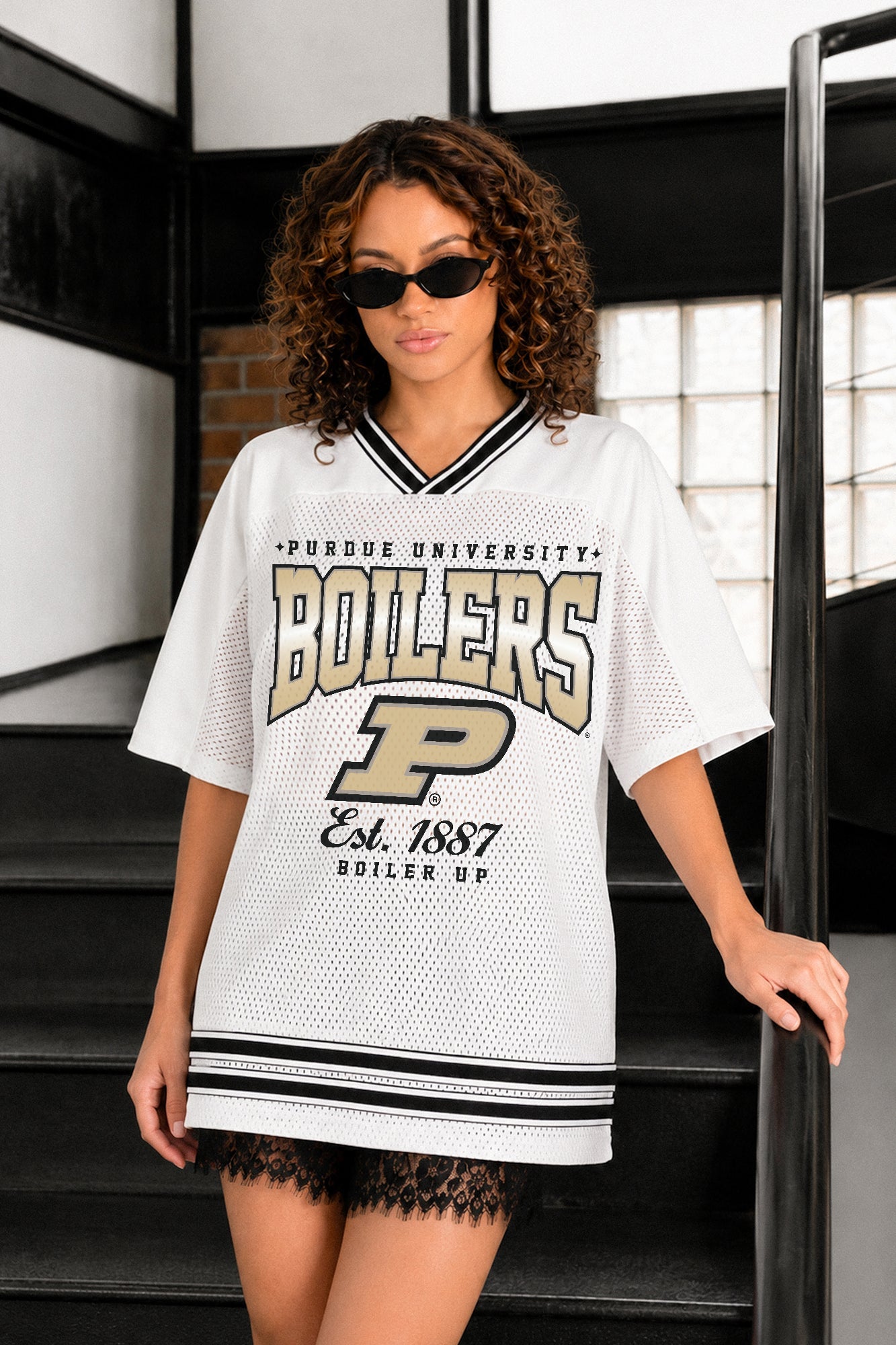 PURDUE BOILERMAKERS SQUAD MENTALITY OVERSIZED MESH FASHION JERSEY