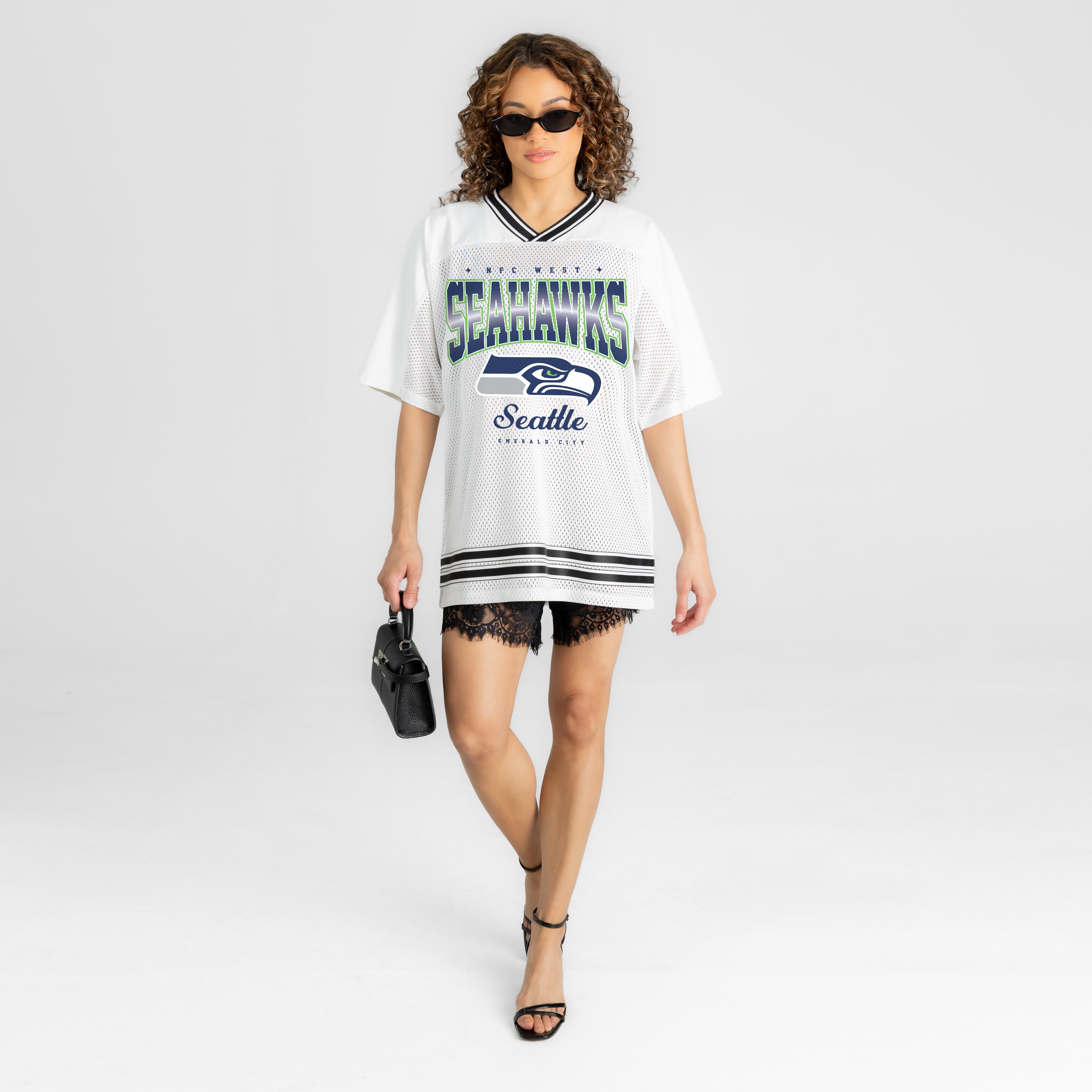 SEATTLE SEAHAWKS SQUAD MENTALITY OVERSIZED MESH FASHION TOP