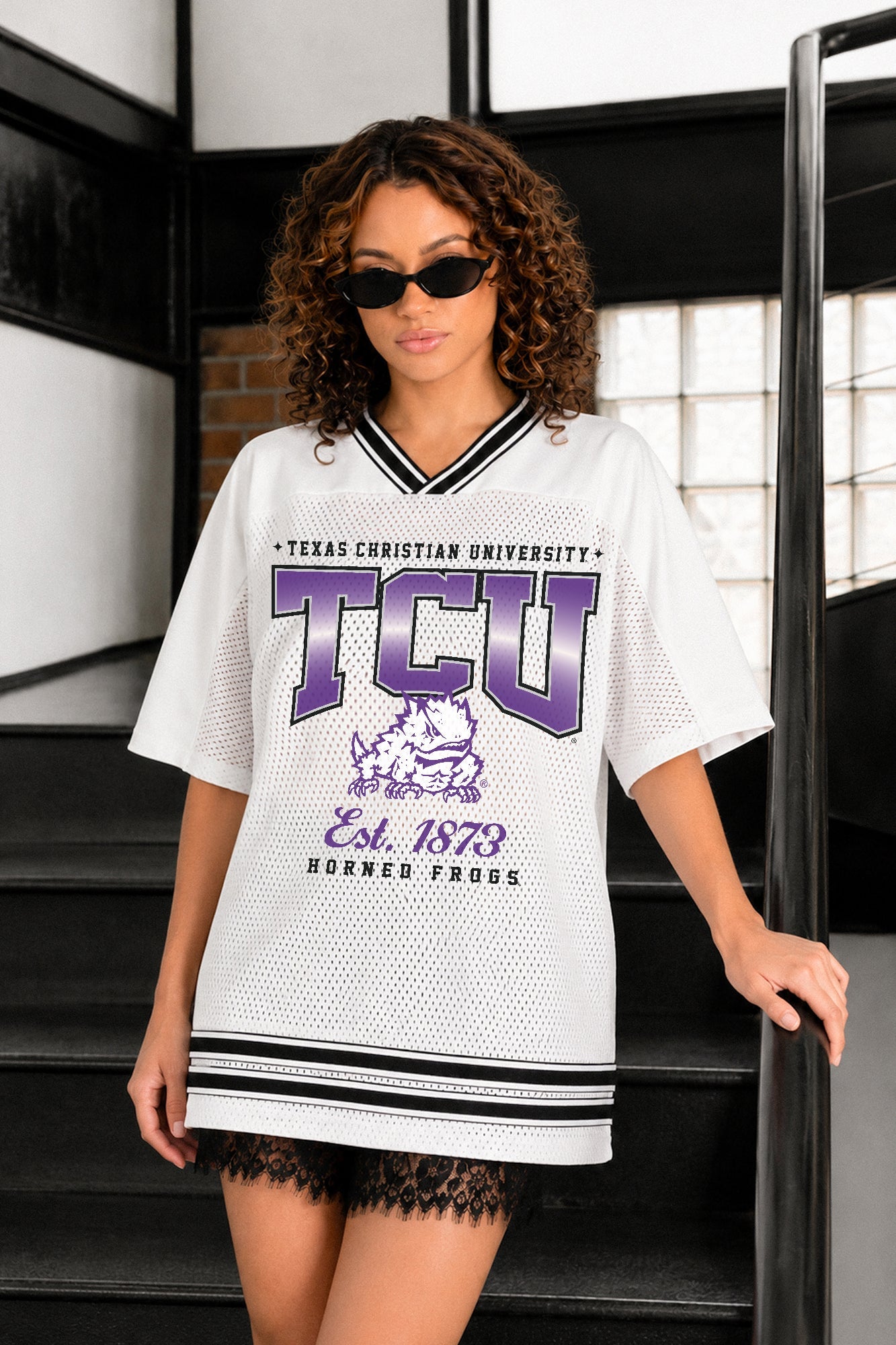 TCU HORNED FROGS SQUAD MENTALITY OVERSIZED MESH FASHION JERSEY
