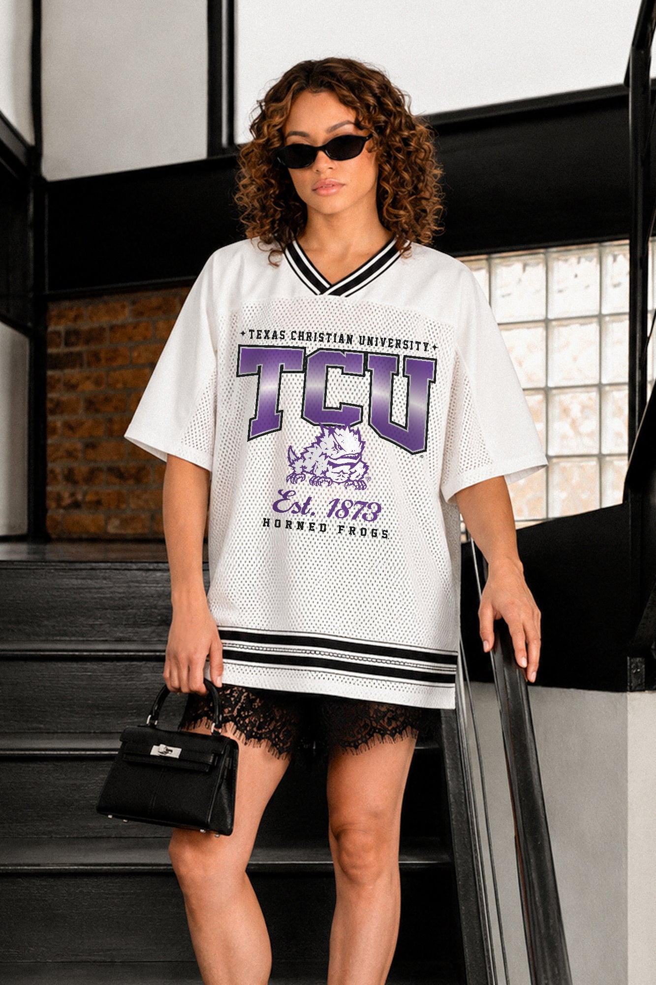 TCU HORNED FROGS SQUAD MENTALITY OVERSIZED MESH FASHION JERSEY