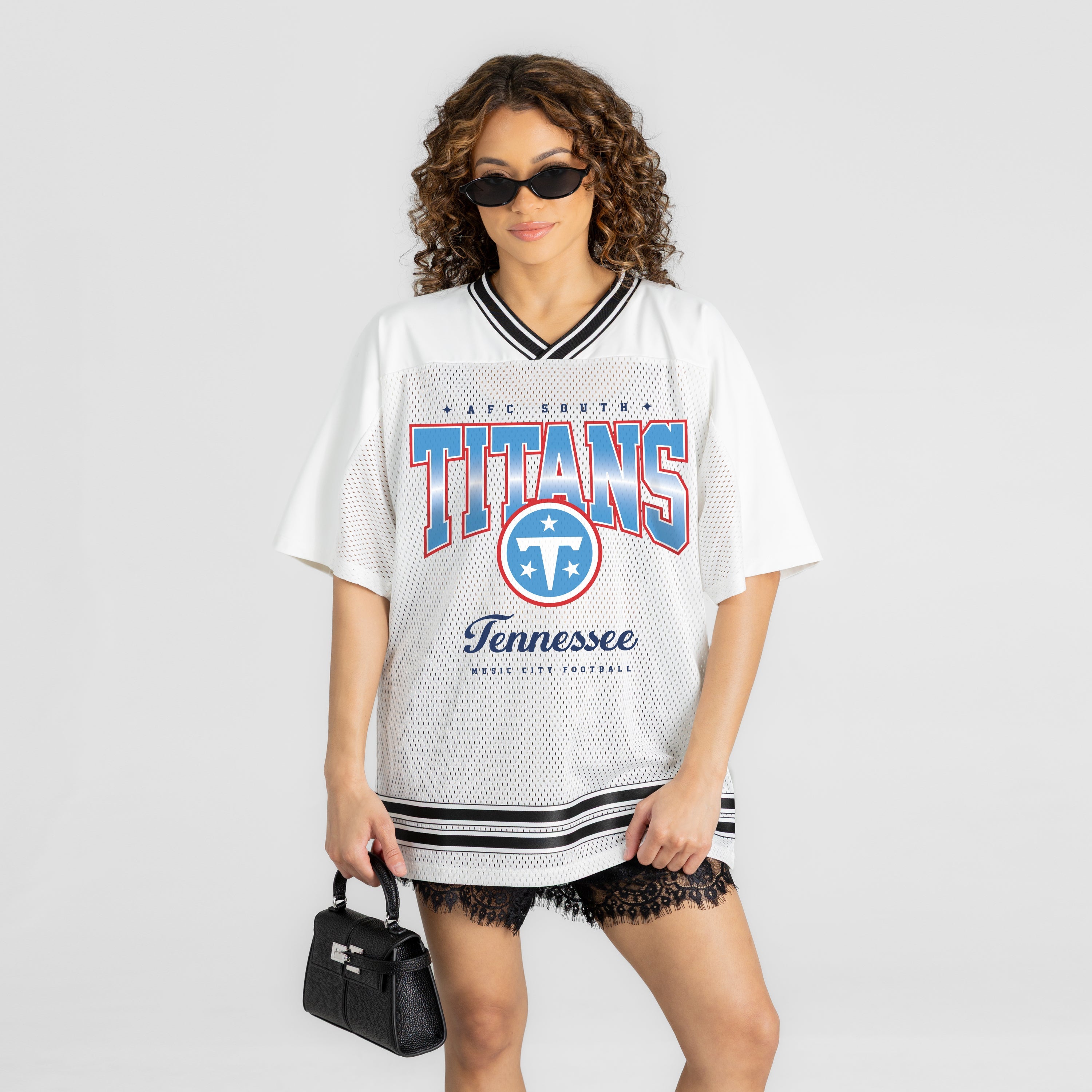 TENNESSEE TITANS SQUAD MENTALITY OVERSIZED MESH FASHION TOP
