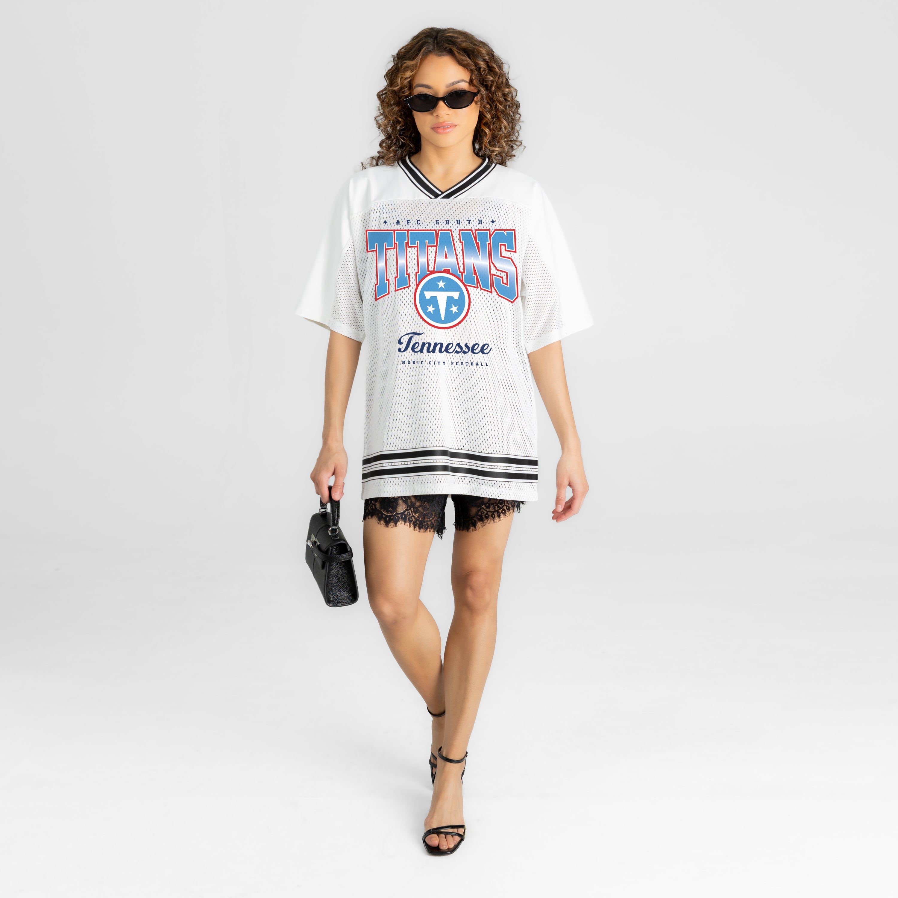 TENNESSEE TITANS SQUAD MENTALITY OVERSIZED MESH FASHION TOP