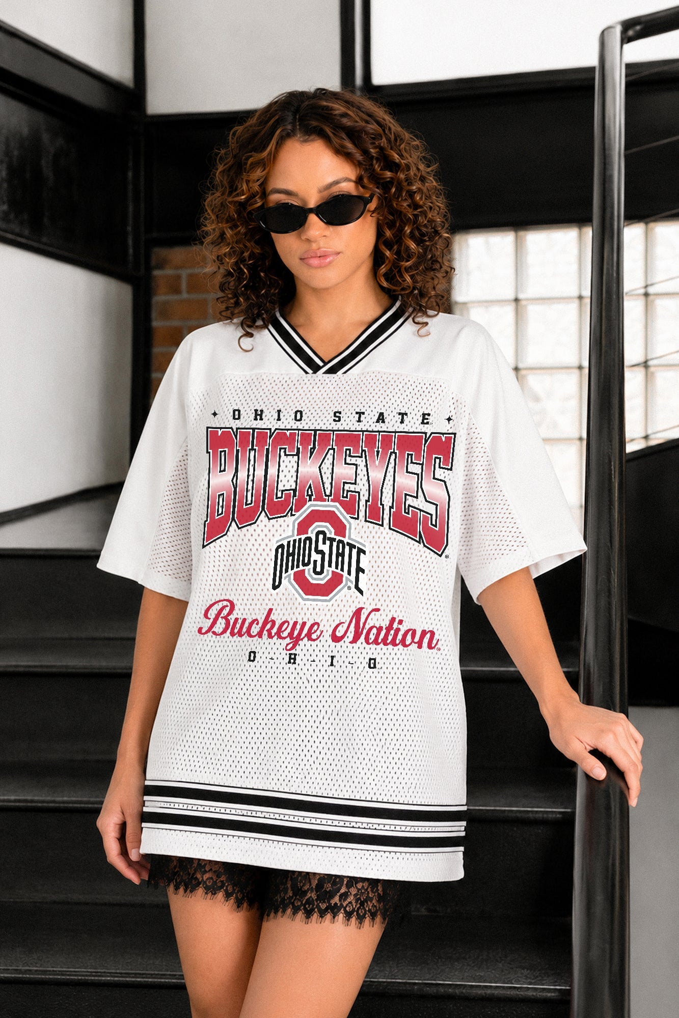 OHIO STATE BUCKEYES SQUAD MENTALITY OVERSIZED MESH FASHION JERSEY