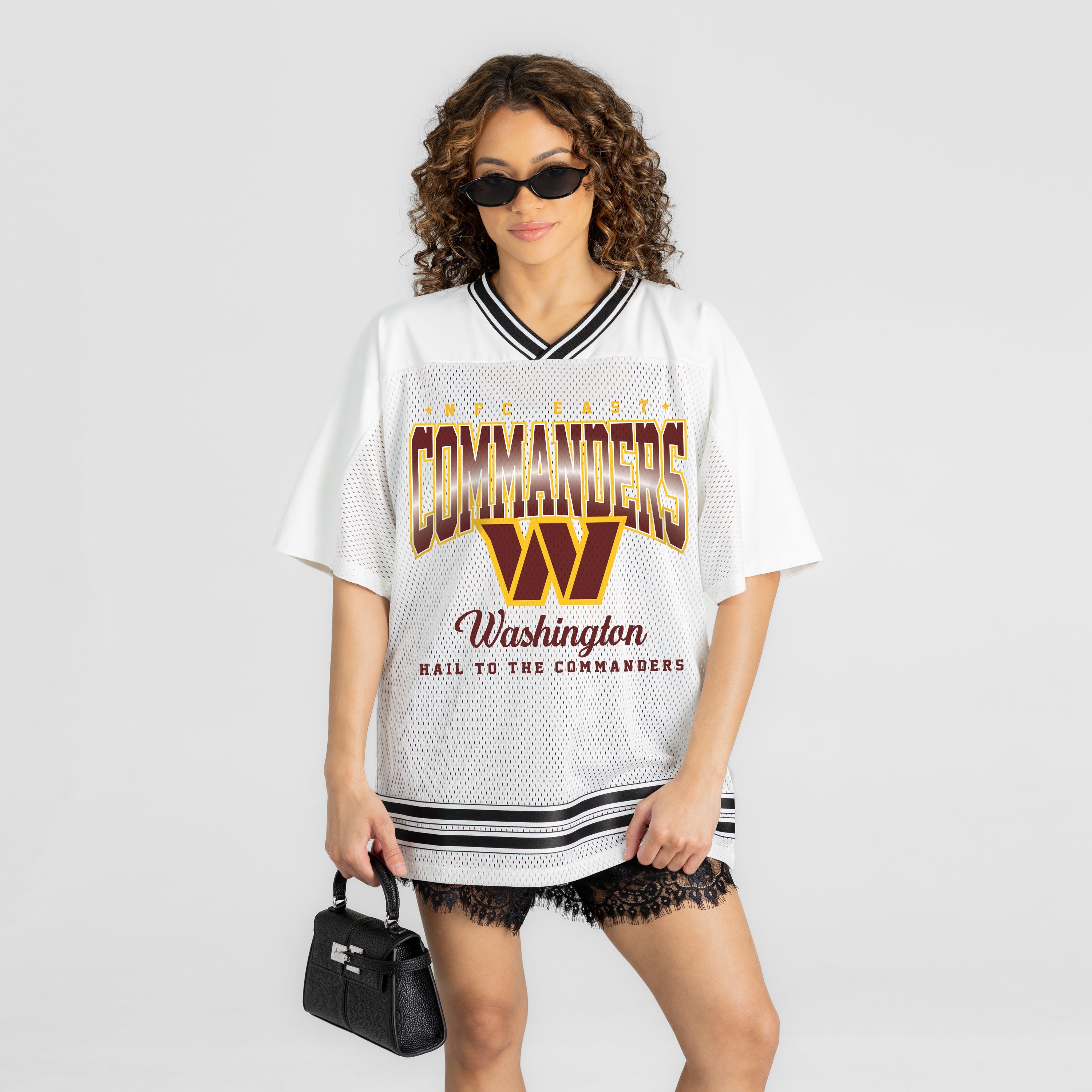 WASHINGTON COMMANDERS SQUAD MENTALITY OVERSIZED MESH FASHION TOP