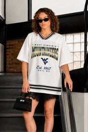 WEST VIRGINIA MOUNTAINEERS SQUAD MENTALITY OVERSIZED MESH FASHION JERSEY