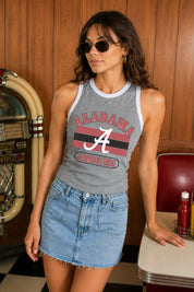 ALABAMA CRIMSON TIDE VICTORY CLUB CONTRAST TRIM FITTED TANK TOP