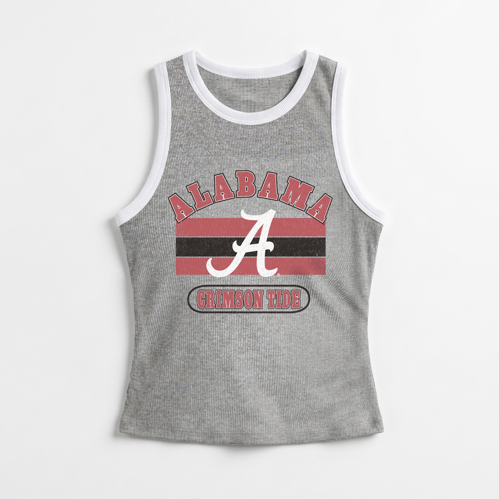 ALABAMA CRIMSON TIDE VICTORY CLUB CONTRAST TRIM FITTED TANK TOP