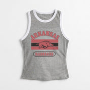 ARKANSAS RAZORBACKS VICTORY CLUB CONTRAST TRIM FITTED TANK TOP