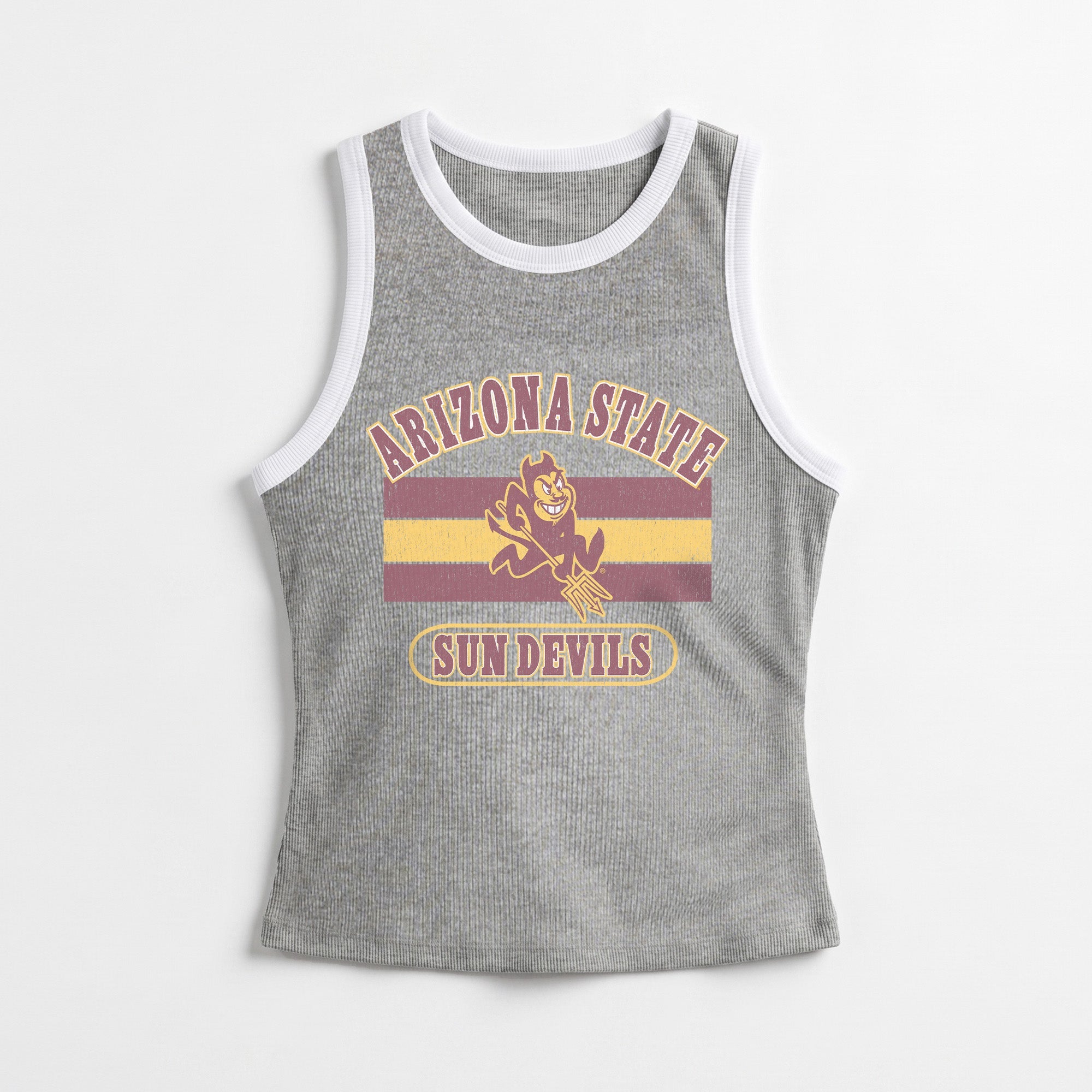 ARIZONA STATE SUN DEVILS VICTORY CLUB CONTRAST TRIM FITTED TANK TOP