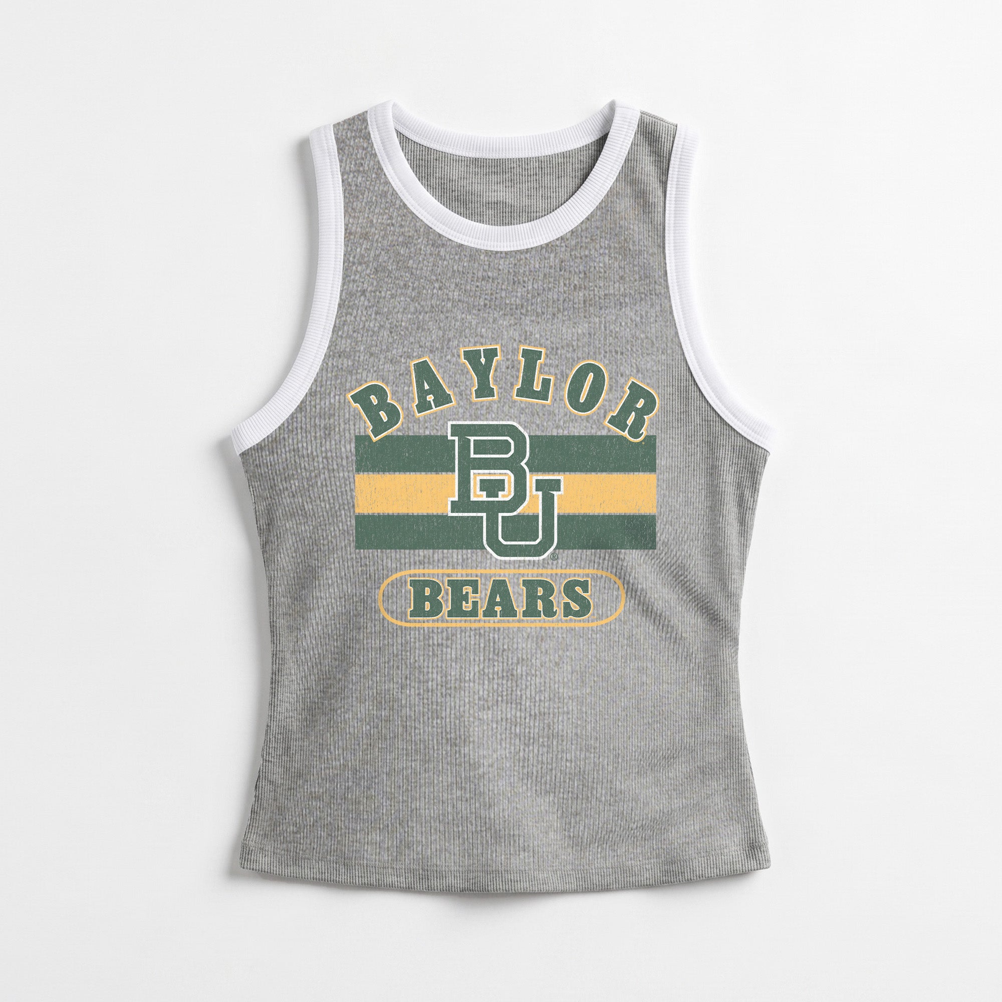 BAYLOR BEARS VICTORY CLUB CONTRAST TRIM FITTED TANK TOP