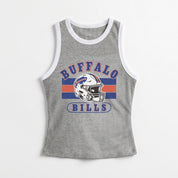 BUFFALO BILLS VICTORY CLUB CONTRAST TRIM FITTED CROP TANK TOP