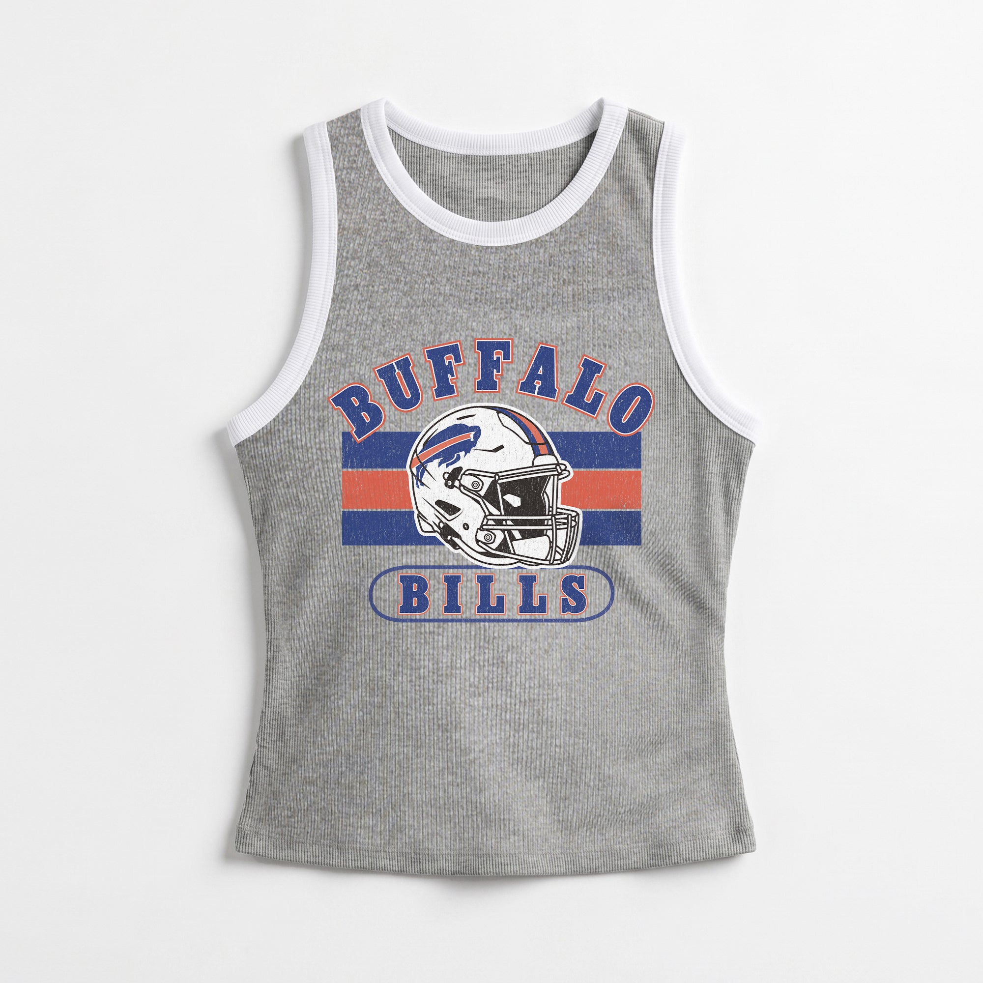 BUFFALO BILLS VICTORY CLUB CONTRAST TRIM FITTED CROP TANK TOP