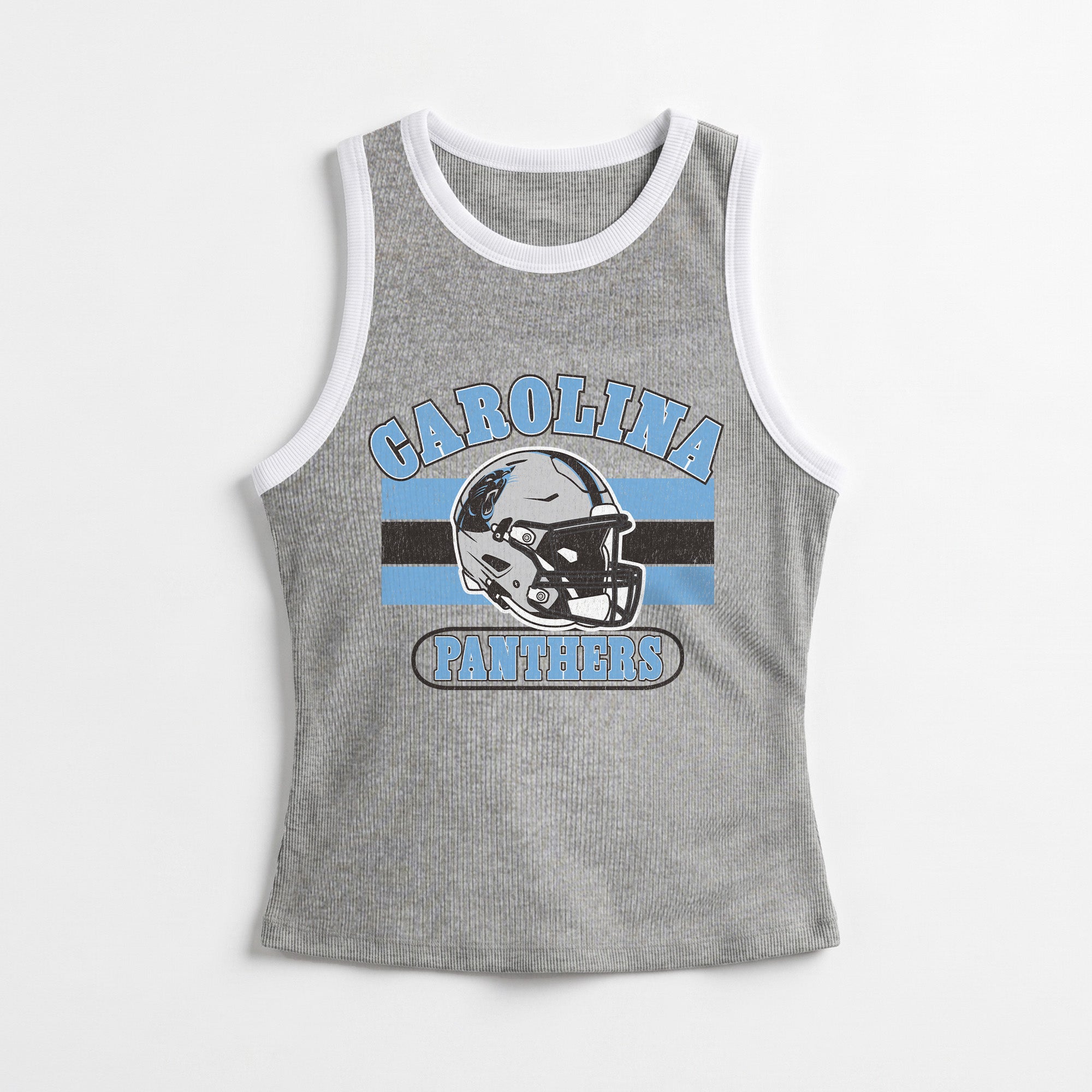 CAROLINA PANTHERS VICTORY CLUB CONTRAST TRIM FITTED TANK TOP