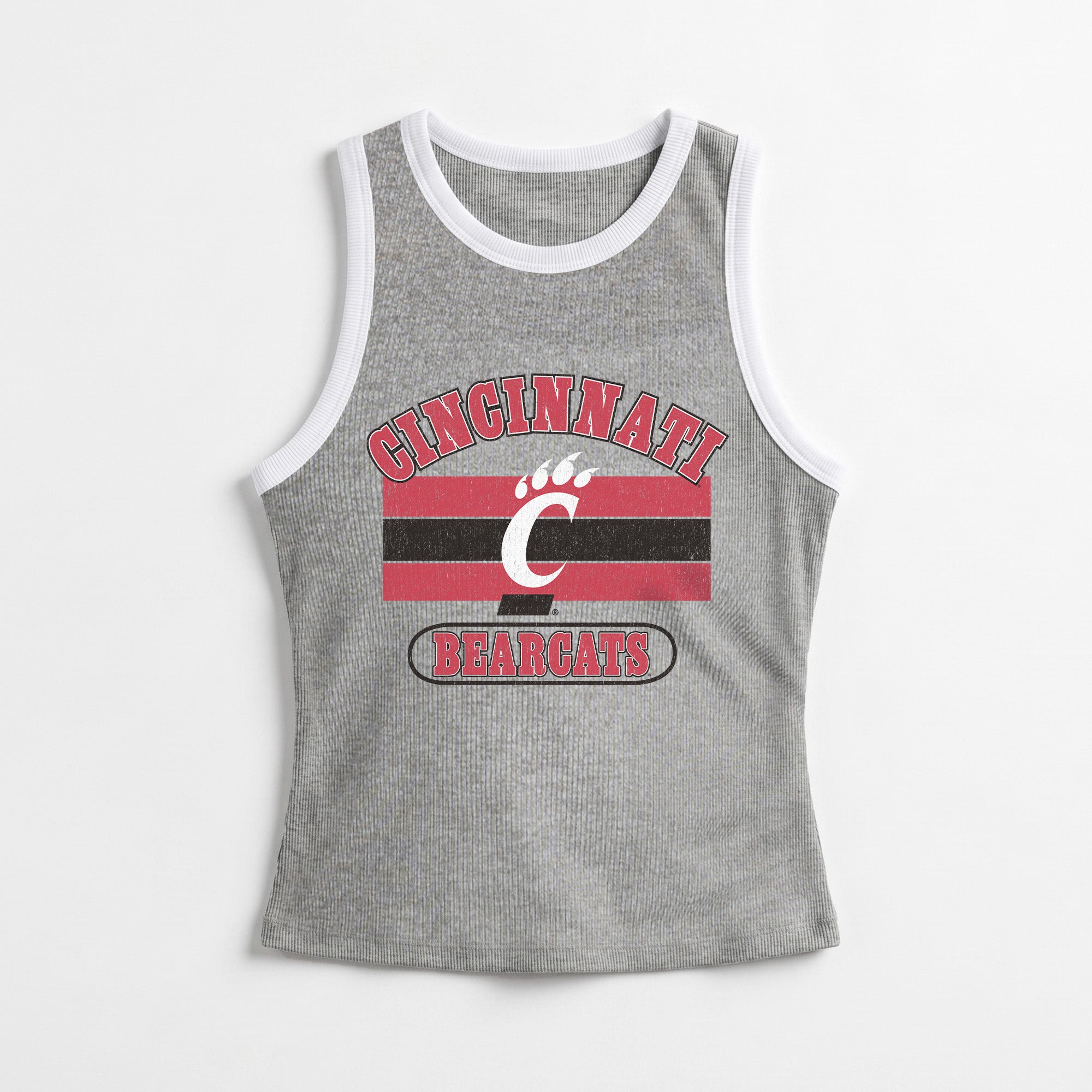 CINCINNATI BEARCATS VICTORY CLUB CONTRAST TRIM FITTED TANK TOP