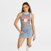 CLEMSON TIGERS VICTORY CLUB CONTRAST TRIM FITTED TANK TOP
