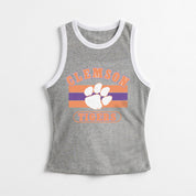 CLEMSON TIGERS VICTORY CLUB CONTRAST TRIM FITTED TANK TOP