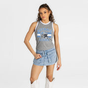 DETROIT LIONS VICTORY CLUB CONTRAST TRIM FITTED TANK TOP