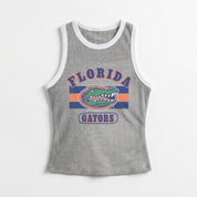 FLORIDA GATORS VICTORY CLUB CONTRAST TRIM FITTED CROP TANK TOP