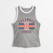 ILLINOIS FIGHTING ILLINI VICTORY CLUB CONTRAST TRIM FITTED TANK TOP