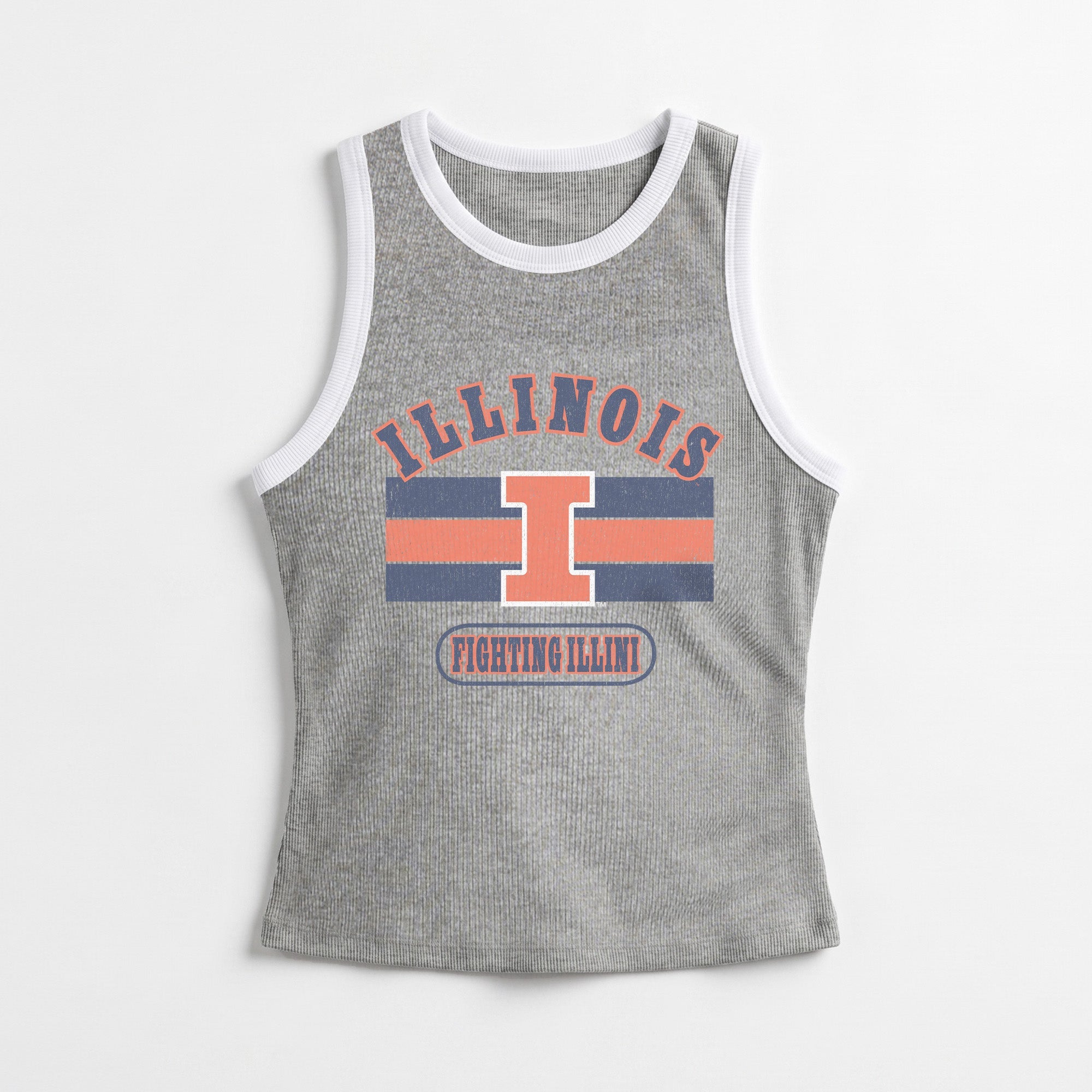 ILLINOIS FIGHTING ILLINI VICTORY CLUB CONTRAST TRIM FITTED TANK TOP