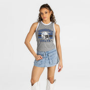 INDIANAPOLIS COLTS VICTORY CLUB CONTRAST TRIM FITTED CROP TANK TOP