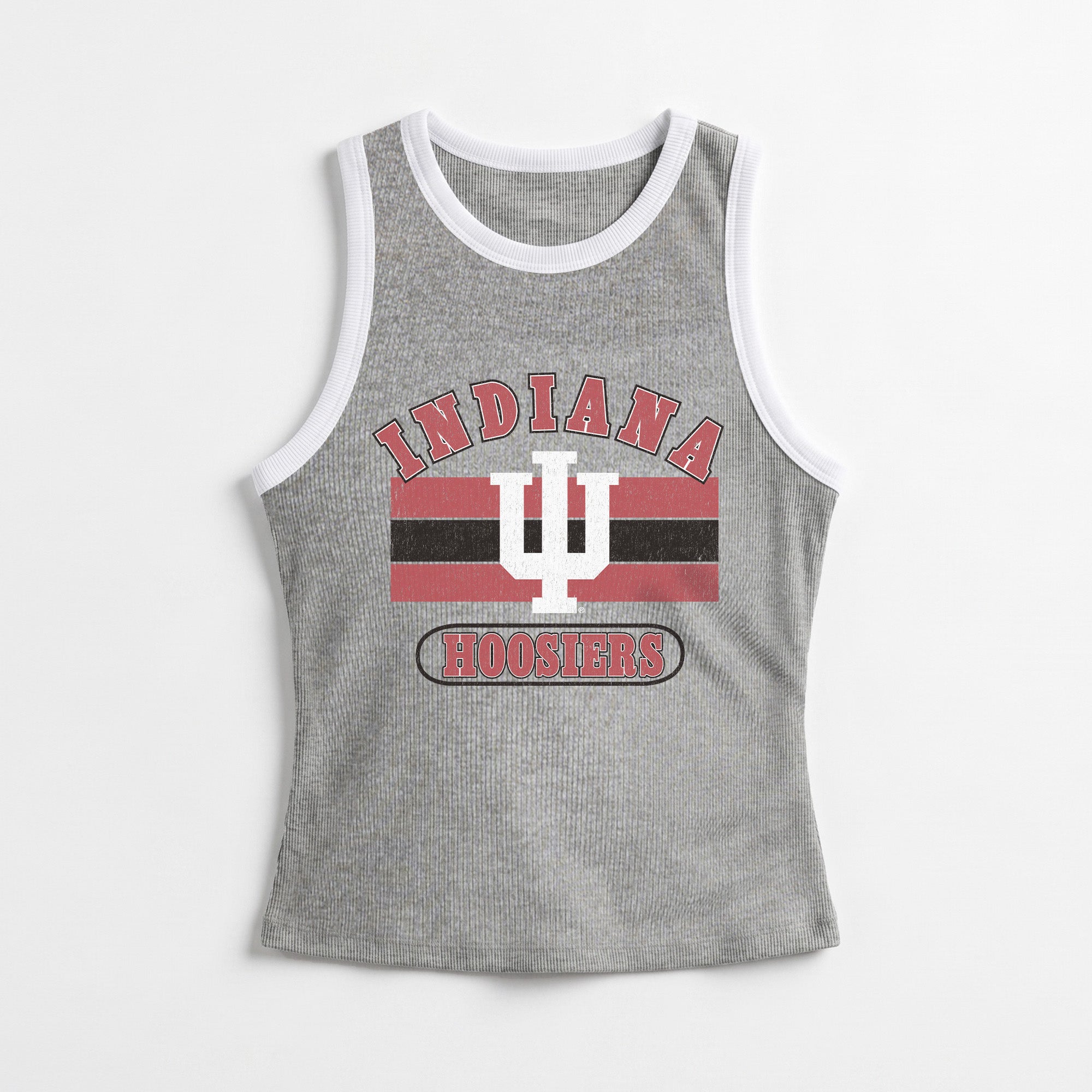 INDIANA HOOSIERS VICTORY CLUB CONTRAST TRIM FITTED TANK TOP